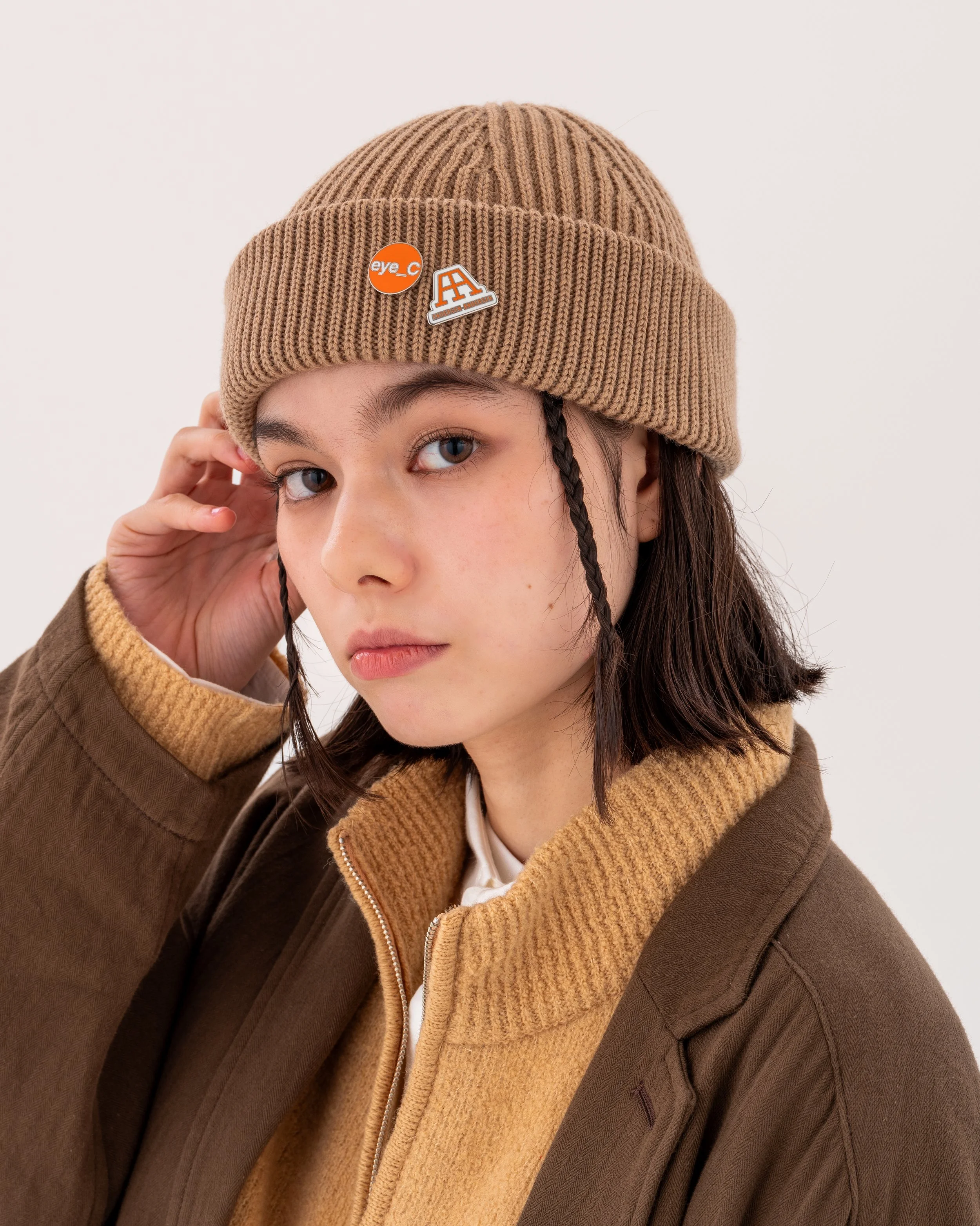 帽子 ANDERSEN-ANDERSEN BEANIE SHORT YELLOW eye_C x Andersen-Andersen Double Fold Beanie 'Camel — eye_C